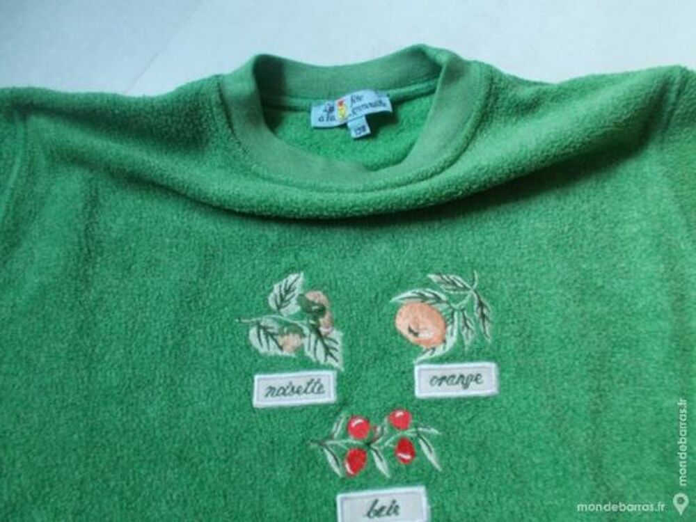 SWEAT SHIRT VERT AU TOUCHER TOUT DOUX 10 ANS Vêtements enfants