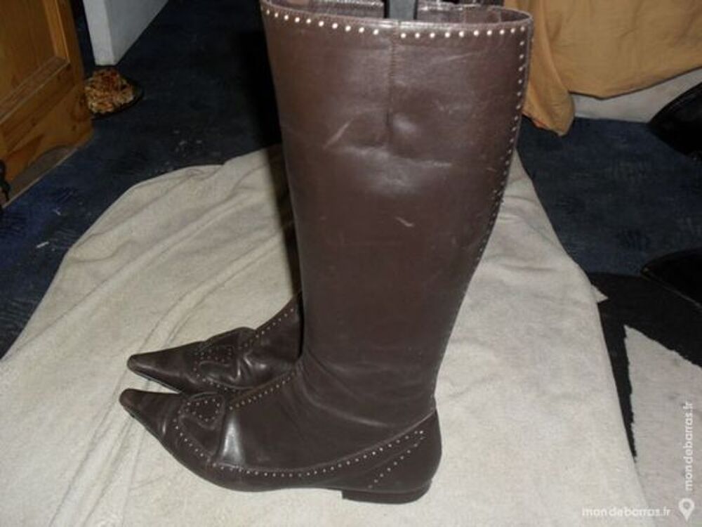 bottes marron fonce pointure 38 bon etat Chaussures