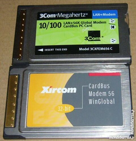 Carte r�seau pcmcia LAN+modem 3com sans cable 5 Versailles (78)