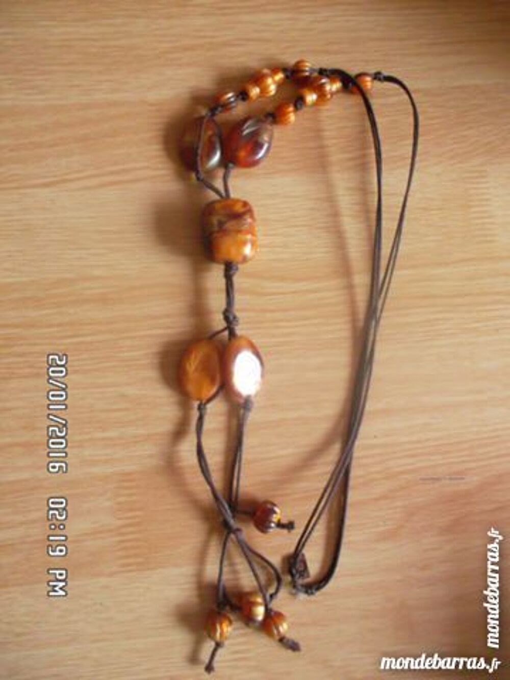 collier pierres marrons*juste 2e*kiki60230 Bijoux et montres