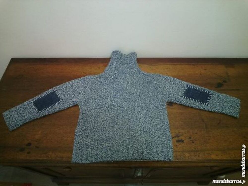 Pull de laine bleu chin&eacute; 5 ans Oka&iuml;di Vêtements enfants