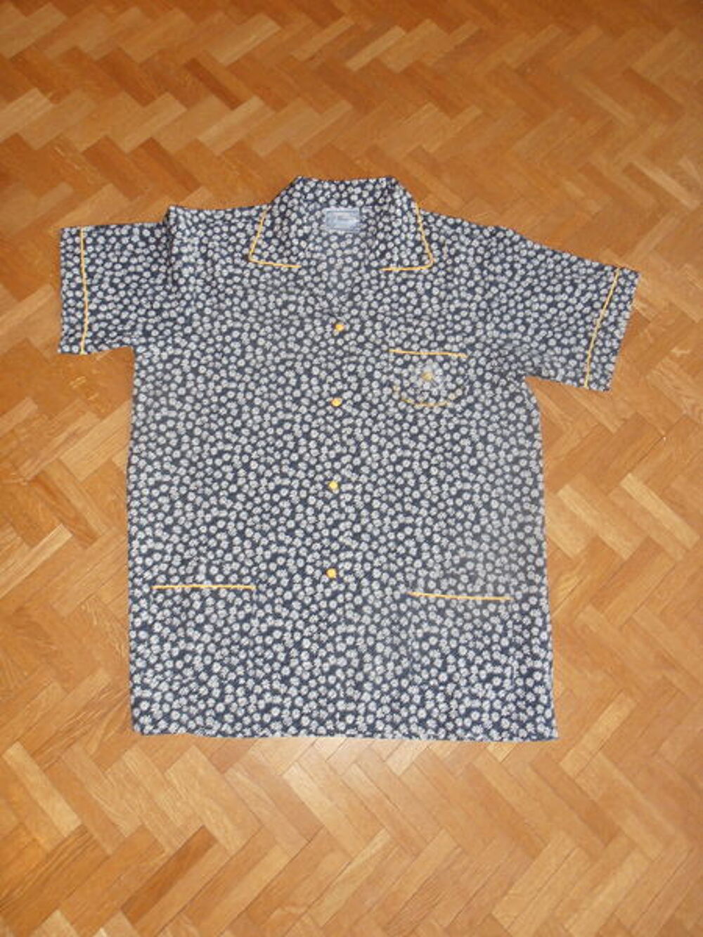Pyjama marine motifs marguerites (77) Vêtements