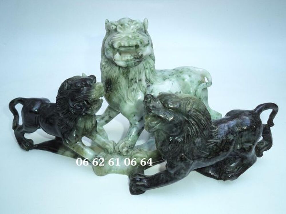 Lions chinois en jade 
