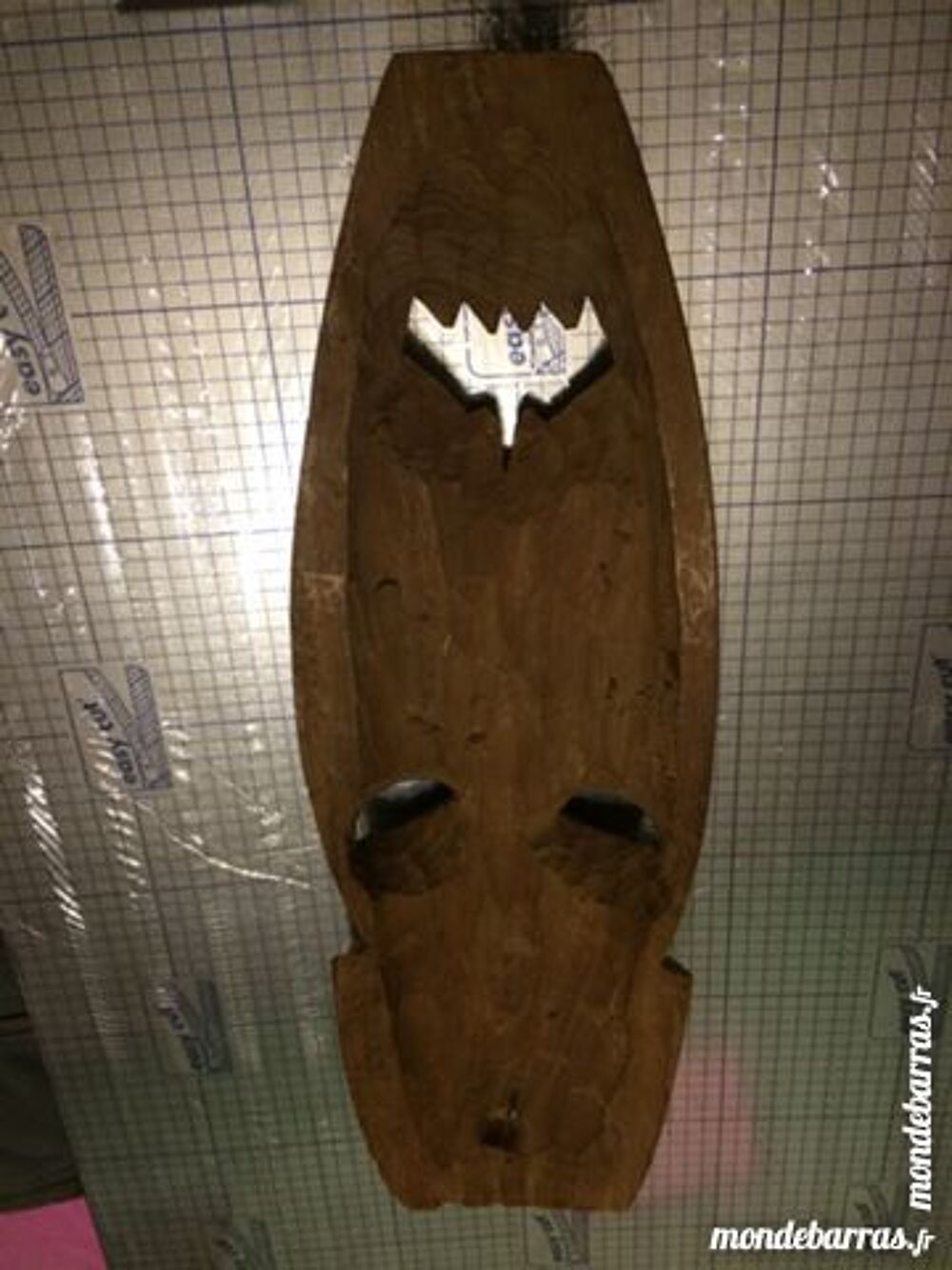 "MASQUE AFRICAIN EN BOIS MASSIF ""ORIGINAL""" Décoration