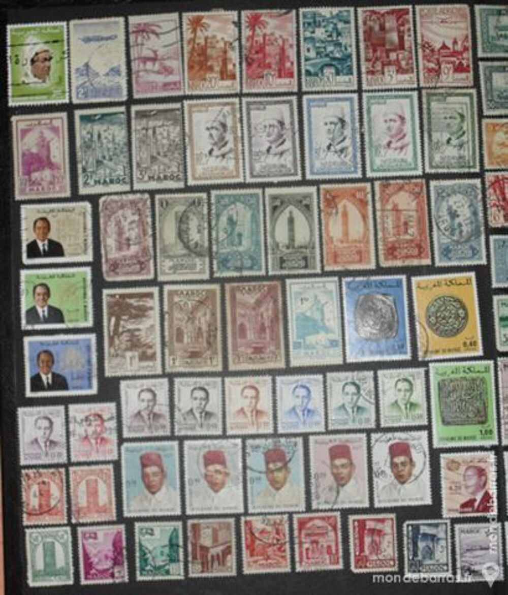 Lot de 106 timbres oblit&eacute;r&eacute;s du MAROC 
