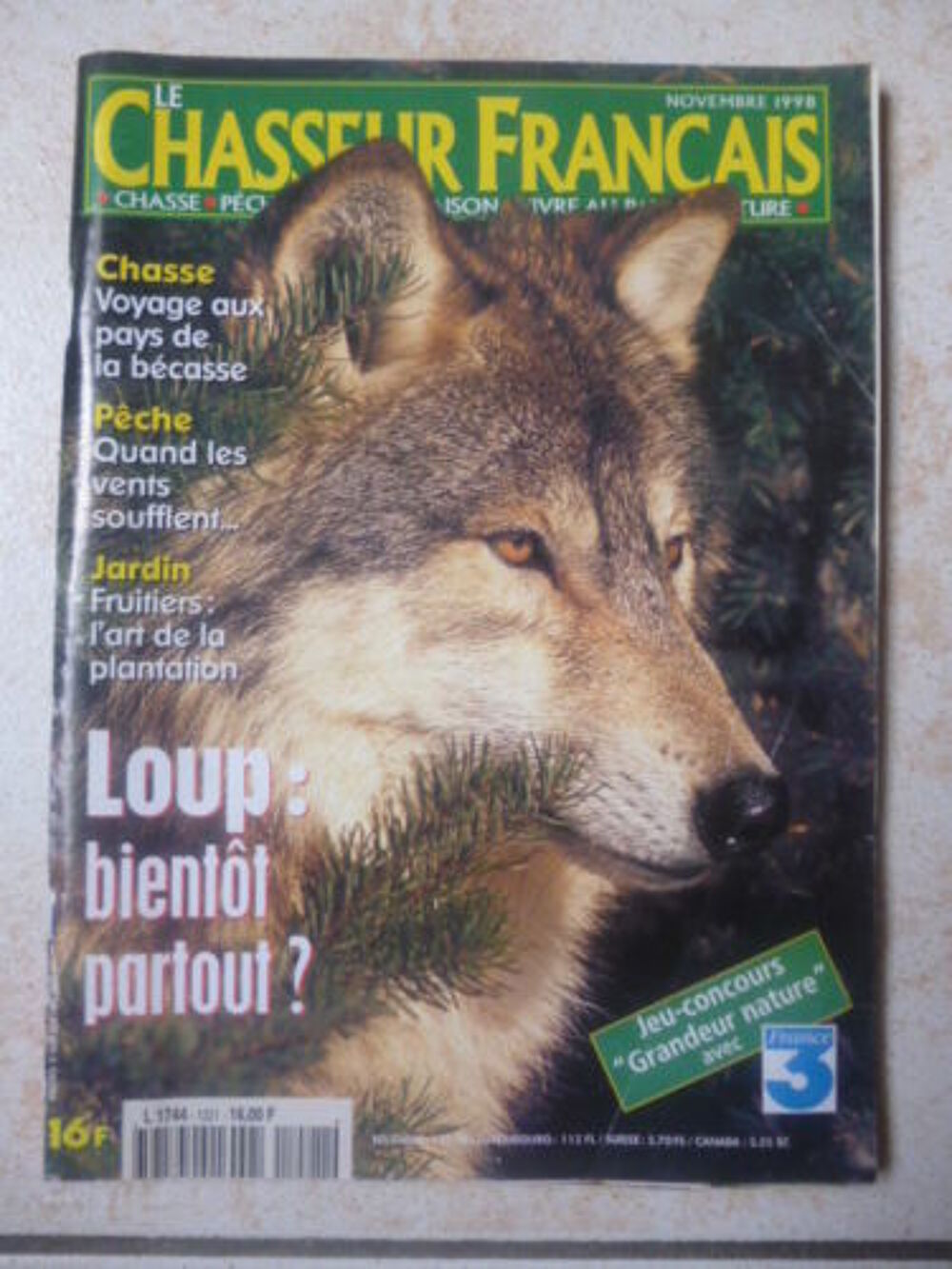 Magazine chasseur fran&ccedil;ais Novembre 1998 