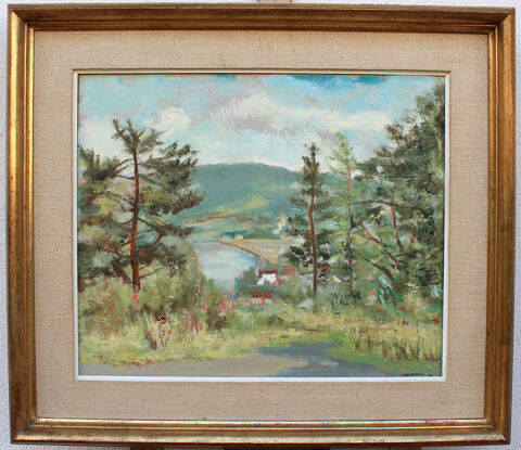 J THYS La HULLE FORET BOIS ANCIEN TABLEAU PEINTURE 220 Nice (06)