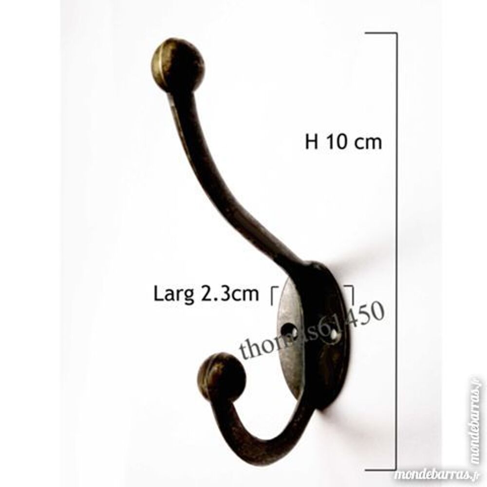 Lot 5 Crochets Doubles pour Pat&egrave;res Porte Manteaux Bricolage
