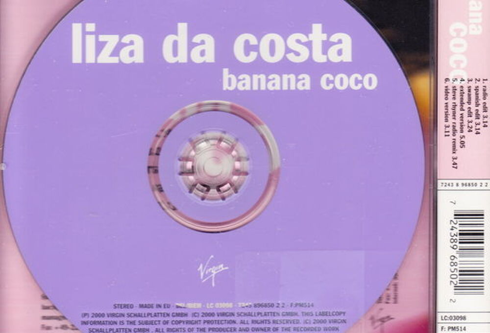 Maxi CD Liza Da Costa - Banana coco NEUF blister
CD et vinyles