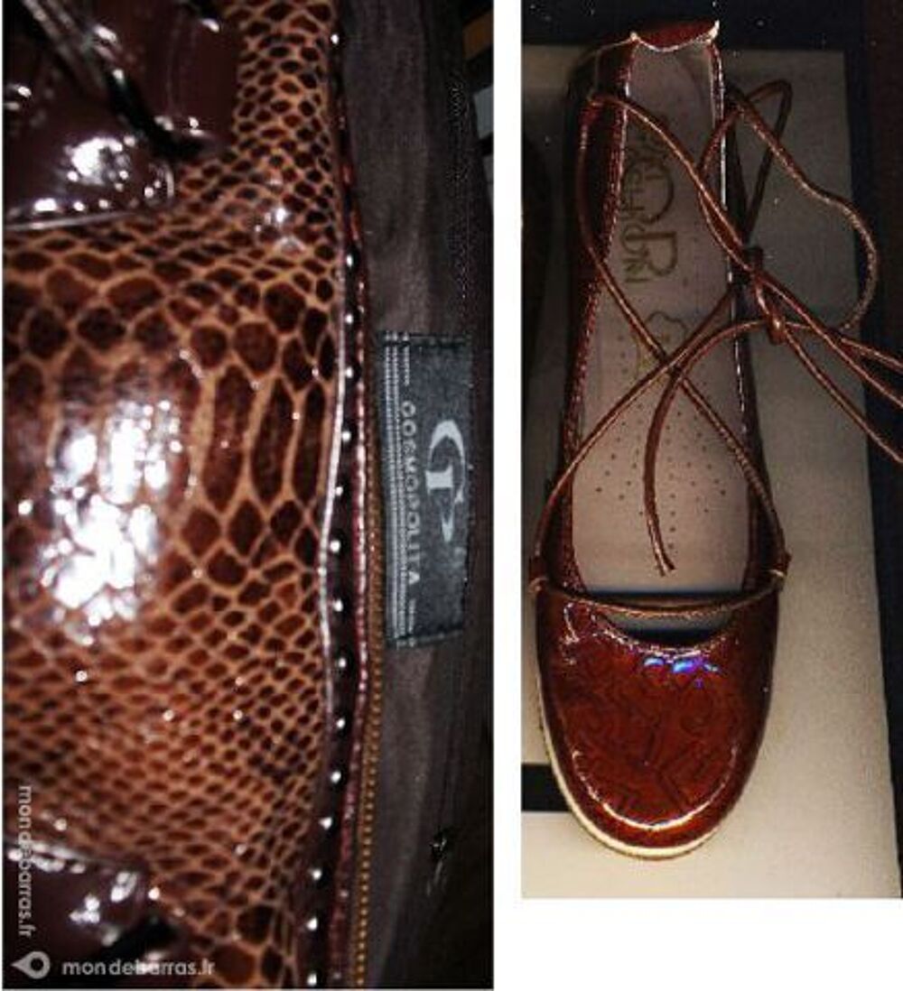 Ballerines en cuir vernis * Sac assorti Chaussures