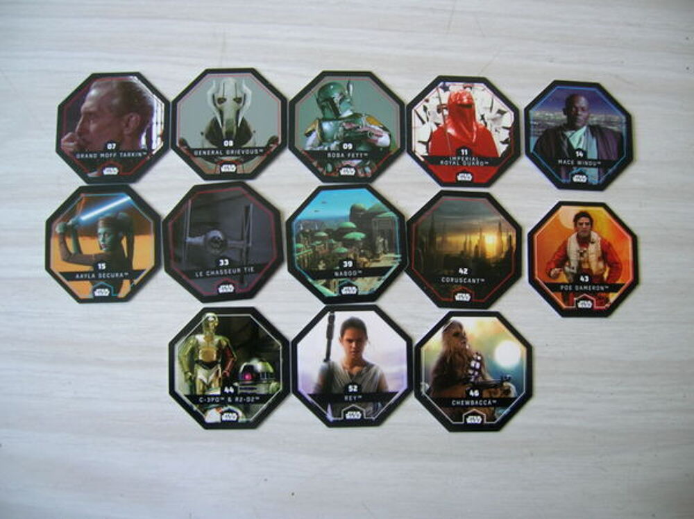 LOT de 13 Jetons STAR WARS Collection E. LECLERC 