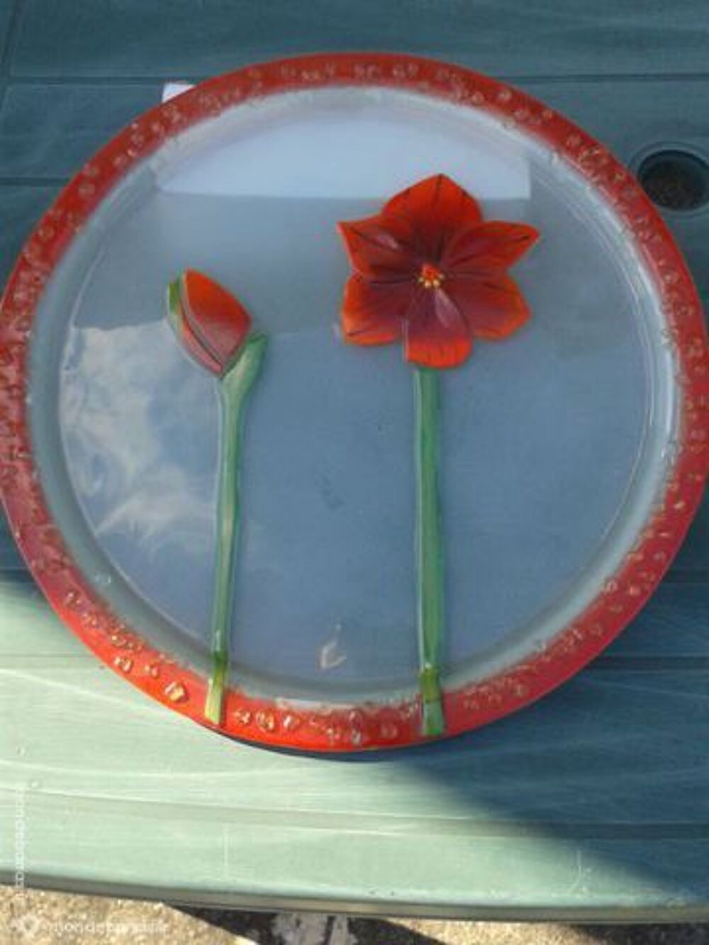 Assiette d&eacute;corative en verre Décoration