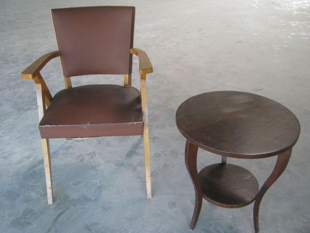 table vintage + table "ann&eacute;es trente" et 2 fauteuils Meubles