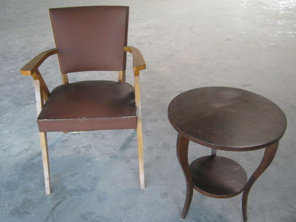 table vintage + table &quot;ann&eacute;es trente&quot; et 2 fauteuils Meubles