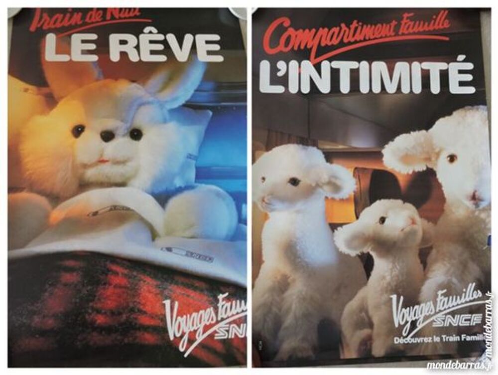 6 Posters publicitaires SNCF 1980 