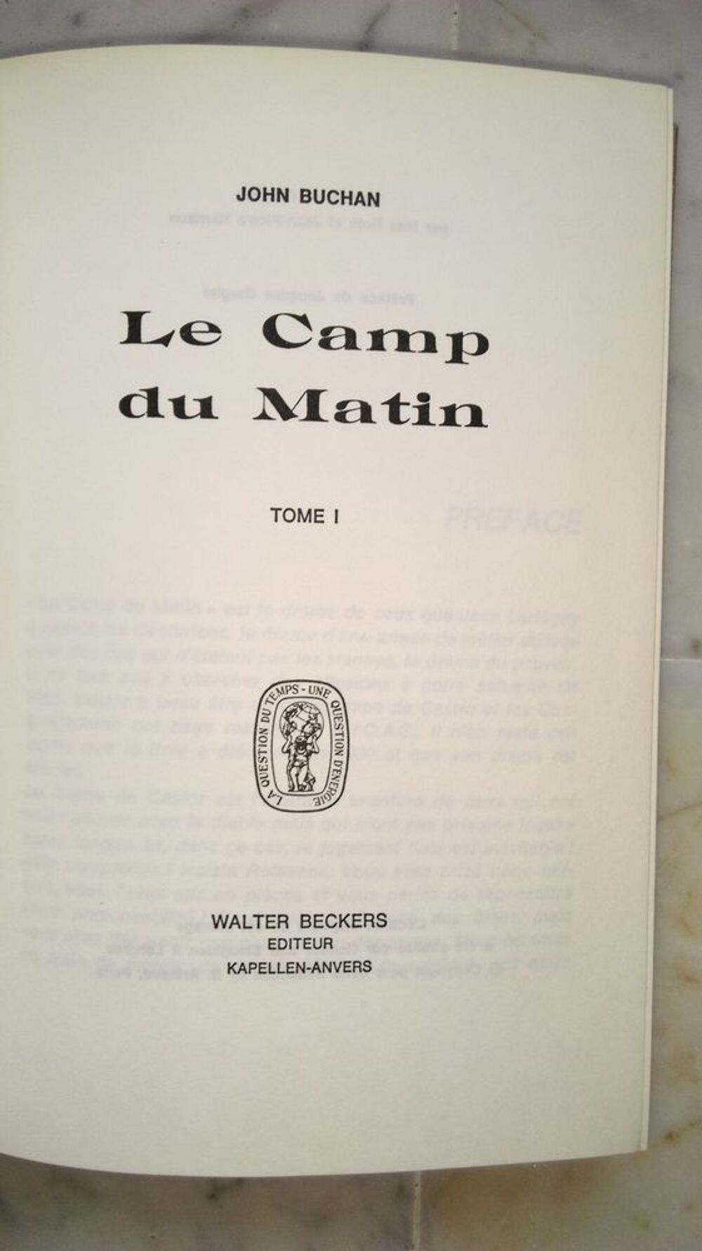 JOHN BUCHAN**LE CAMP DU MATIN**COLLECTION Livres et BD