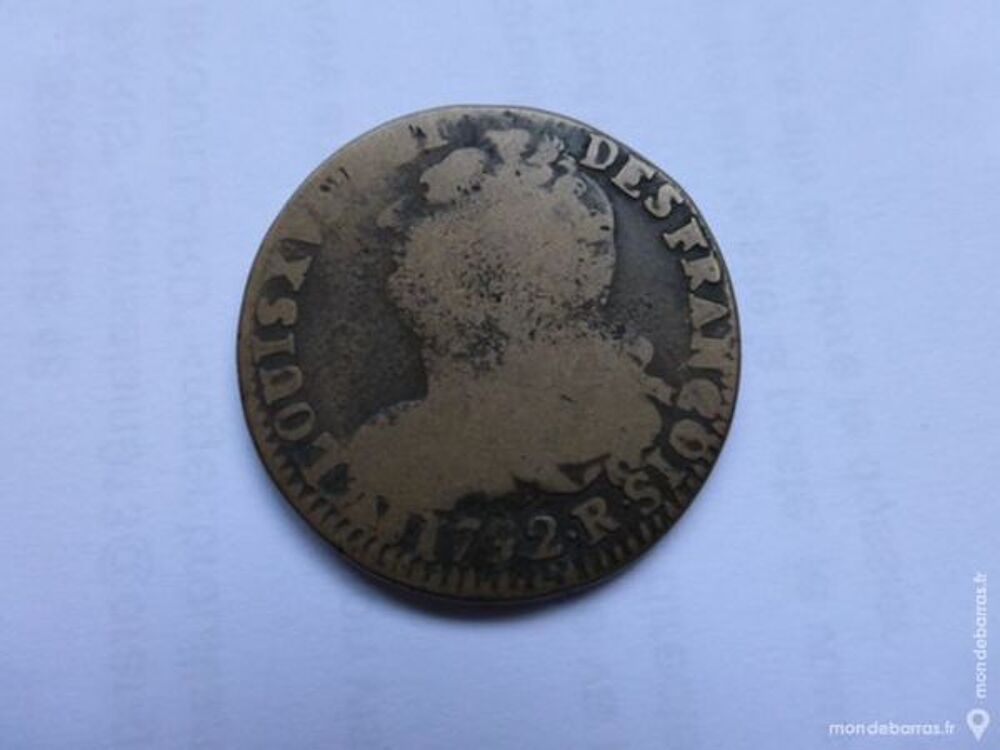 Pi&egrave;ce Louis XVI 6 deniers 1792 R l'an 4 DK 