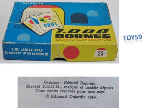 Ancien jeu: 1000 BORNES de 1960 20 Mons-en-Barul (59)