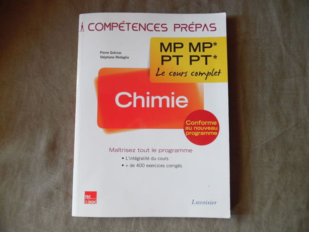 Livre pr&eacute;pa chimie MP PT Livres et BD