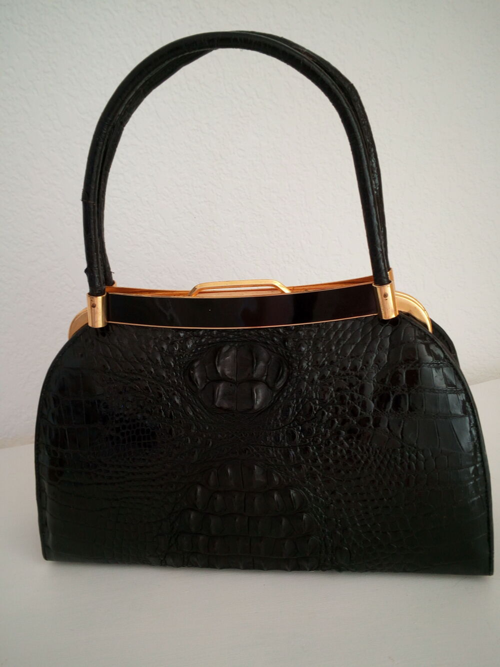 sac a main crocodile noir Maroquinerie