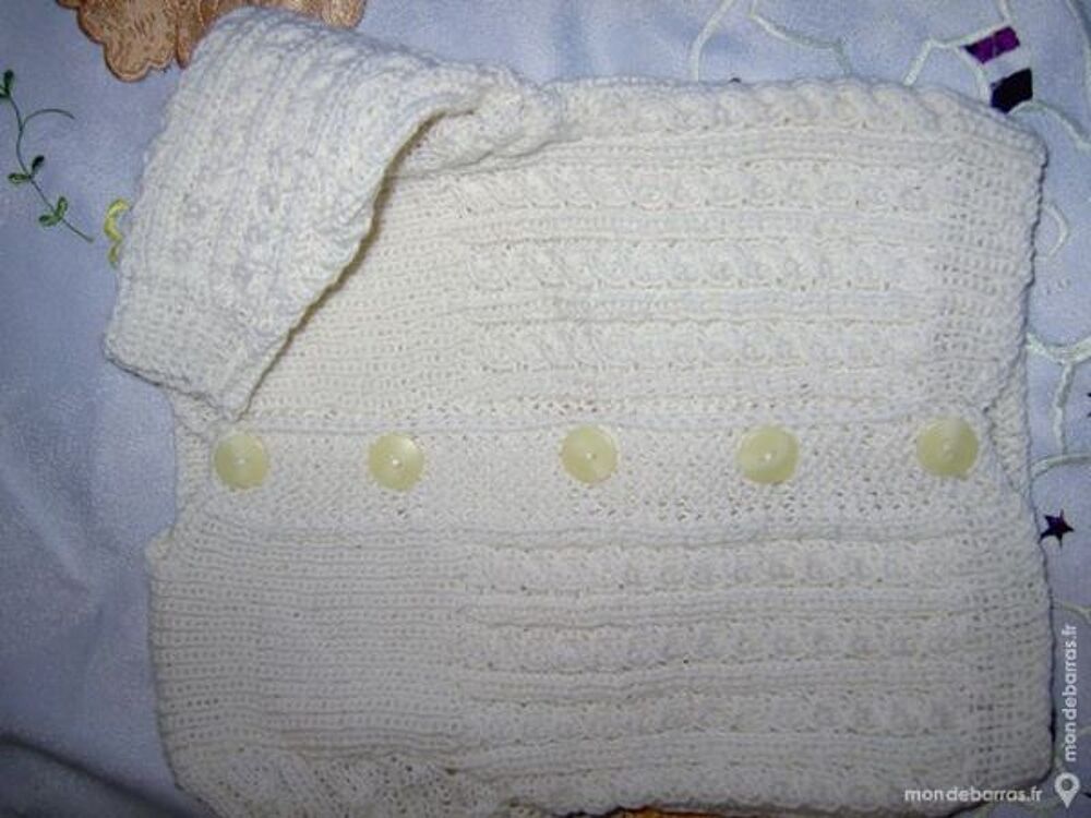 Fille gilet layette 3 mois tricot&eacute; main Vtements enfants