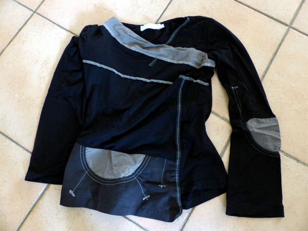 t shirt noir manche longue cache cache Vêtements