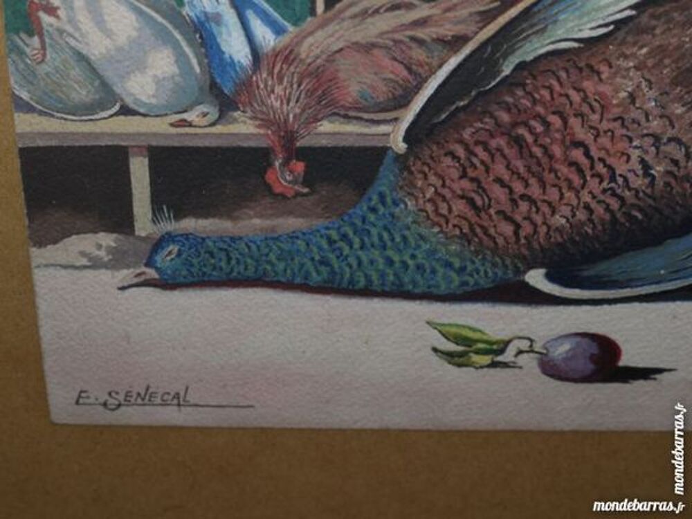 Tr&egrave;s jolie aquarelle de nature morte sous verre Décoration