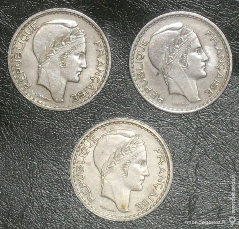 Lot de 3 pi&egrave;ces de 10 Francs de type TURIN. 