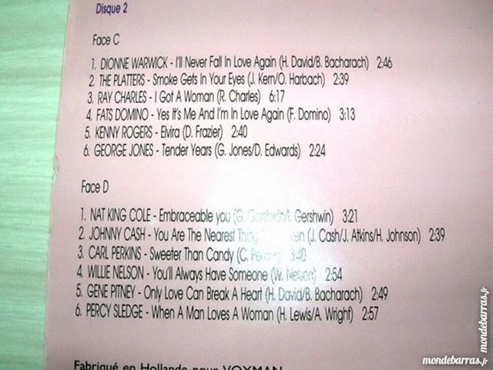 DOUBLE 33 TOURS : 24 IMMORTAL LOVE SONGS CD et vinyles