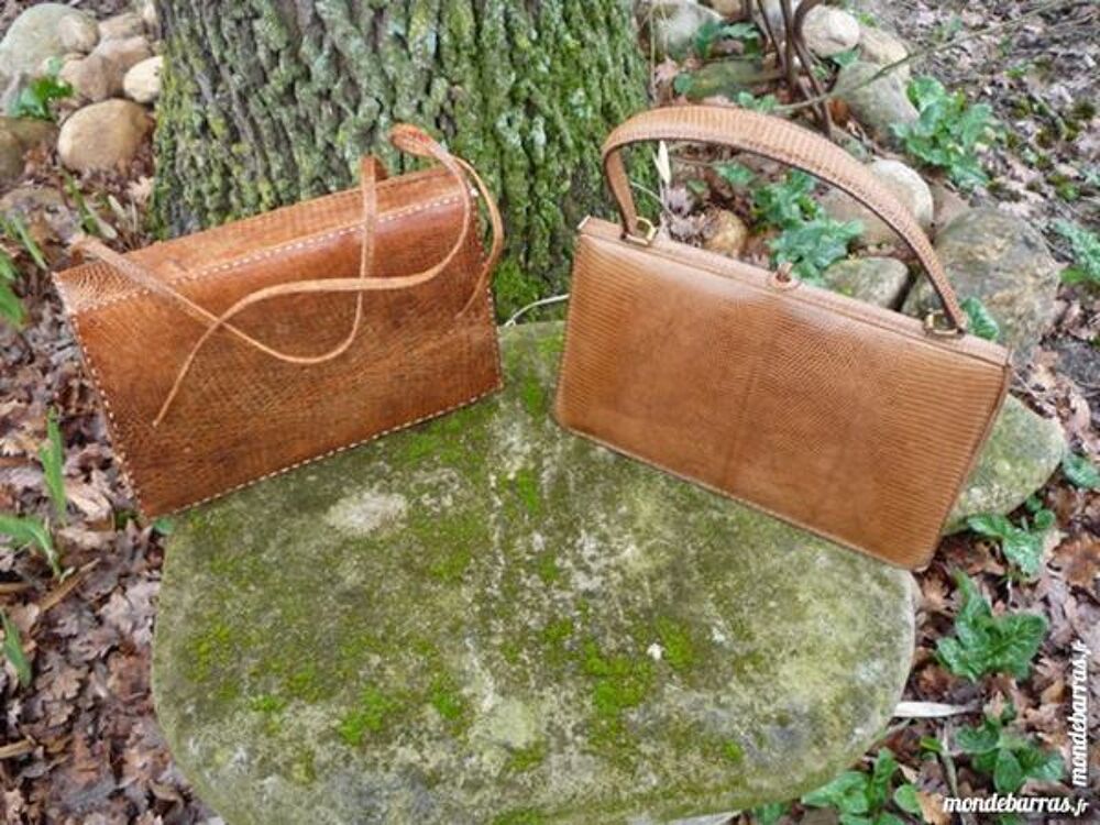 Sac &agrave; main vintage crocodile/serpent Maroquinerie