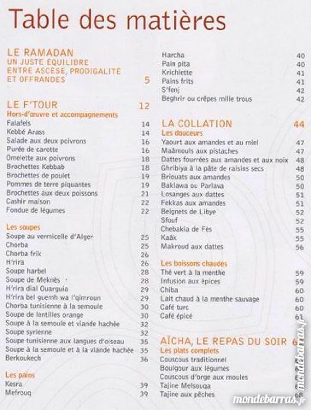 Livre : LA CUISINE DU RAMADAN Livres et BD