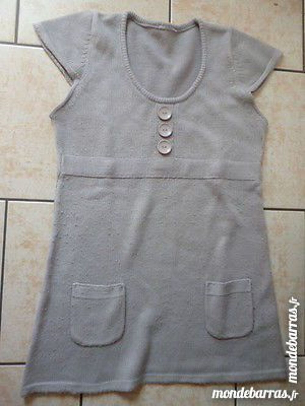 Tunique /Robe gris clair manches courtes T.40 Vêtements