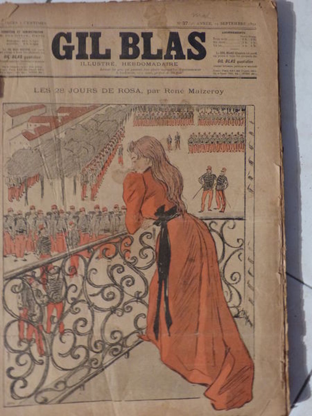 Gil Blas illustr&eacute; hebdomadaire reli&eacute; de 1892 &agrave;1894 