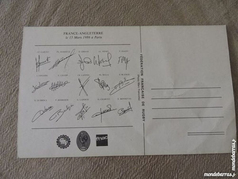 carte postale Rugby 