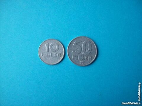 2 PICES  HONGRIE 10 FILLER 1975 + 50 FILLER 1981 2 Wattignies (59)