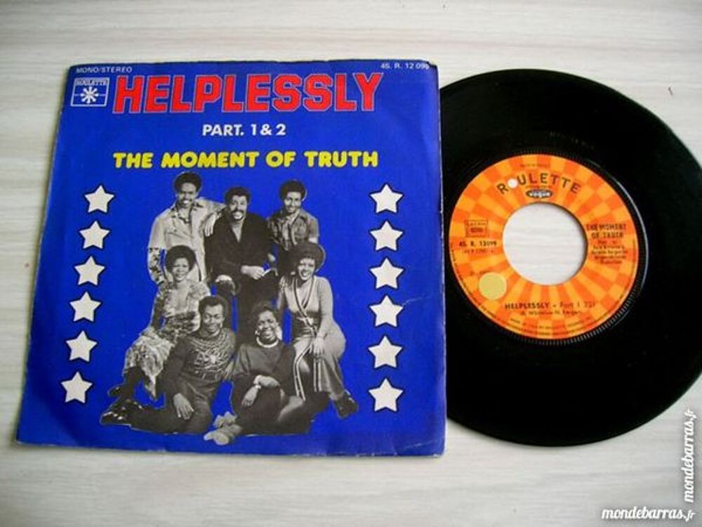45 TOURS THE MOMENT OF TRUTH Helplessly Part 1 &amp; 2 CD et vinyles