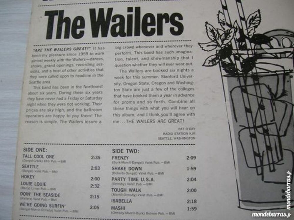33 TOURS THE WAILERS Tall cool one - 60's USA - ORIGINAL CD et vinyles