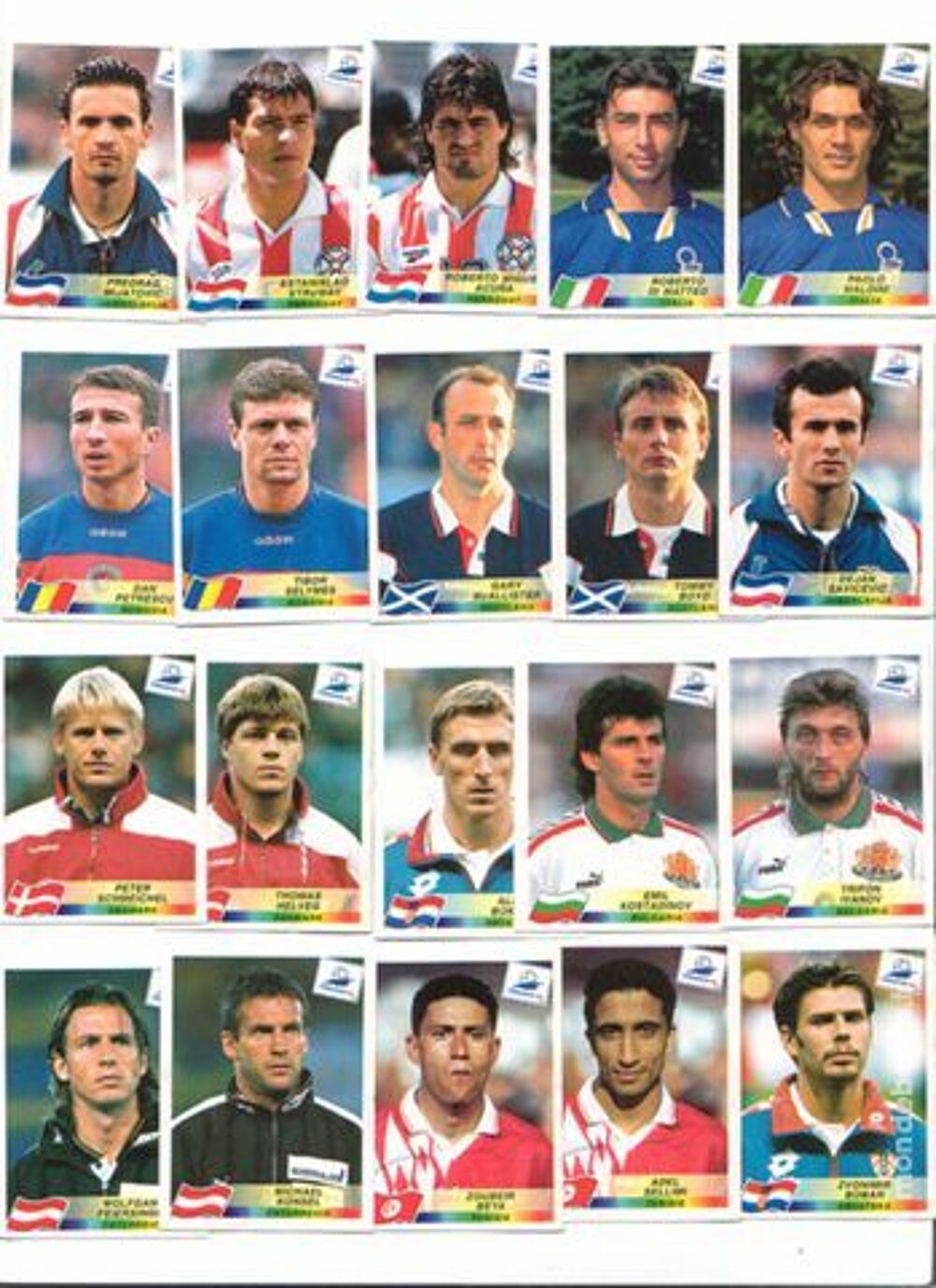 20 Vignettes PANINI Coupe du monde 98 