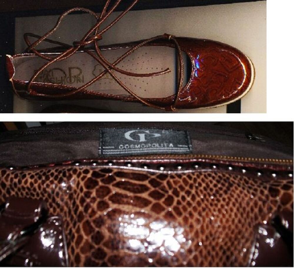 
Sac + Ballerines en cuir vernis Maroquinerie
