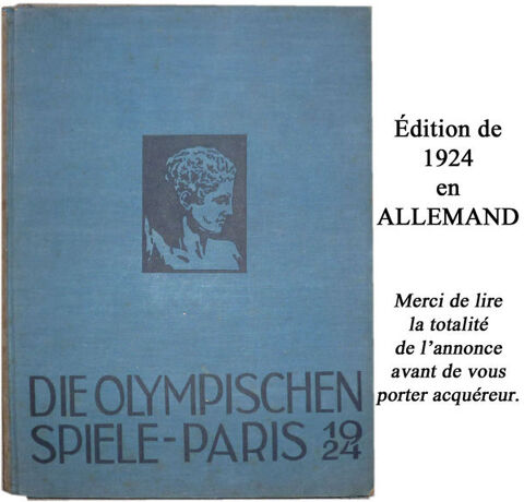 Livre de 1924 illustr sur JO  Paris en allemand 75 Clamart (92)