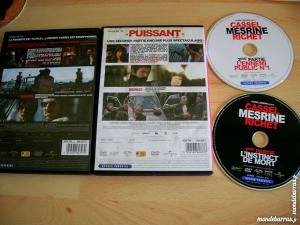 2 DVD MESRINE L'instinct de mort + L'ennemi public DVD et blu-ray