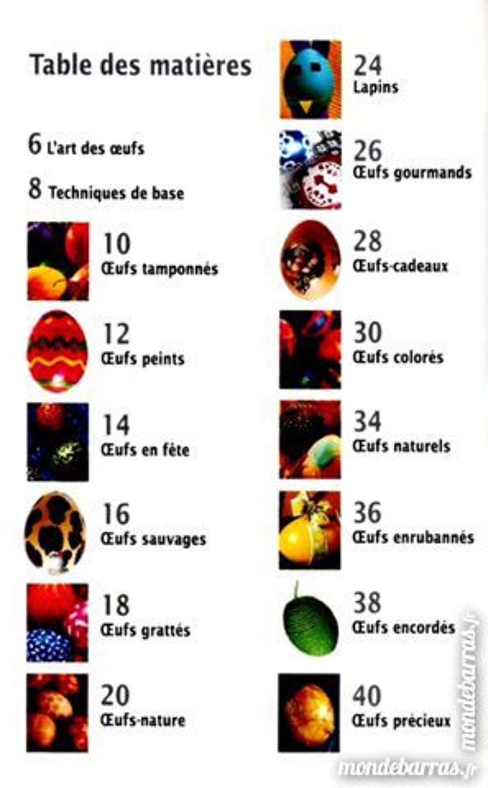 OEUFS DE P&Acirc;QUES &agrave; peindre Livres et BD