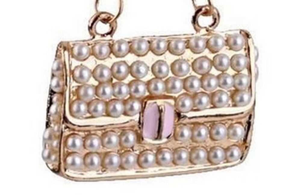 bijou de sac porte-cl&eacute;s strass mod&egrave;le sac &agrave; main &quot;perles&quot; Bijoux et montres