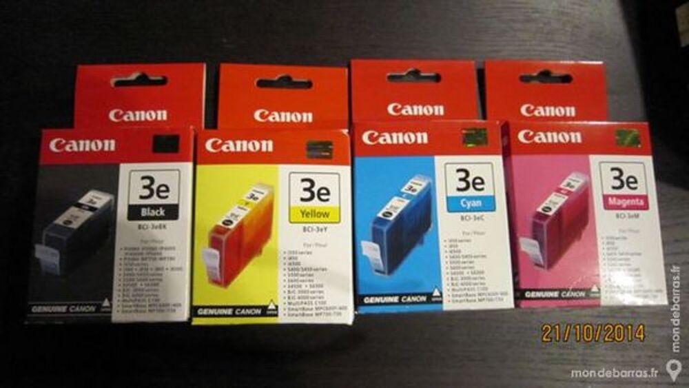 4 cartouches encre canon bci-3e black et couleur Matériel informatique