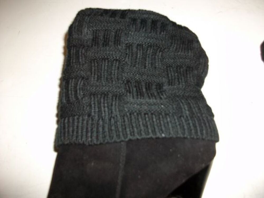 Bottines tige tricot Noir talons 13 cm pt 39- neuves- &agrave; 20 € Chaussures