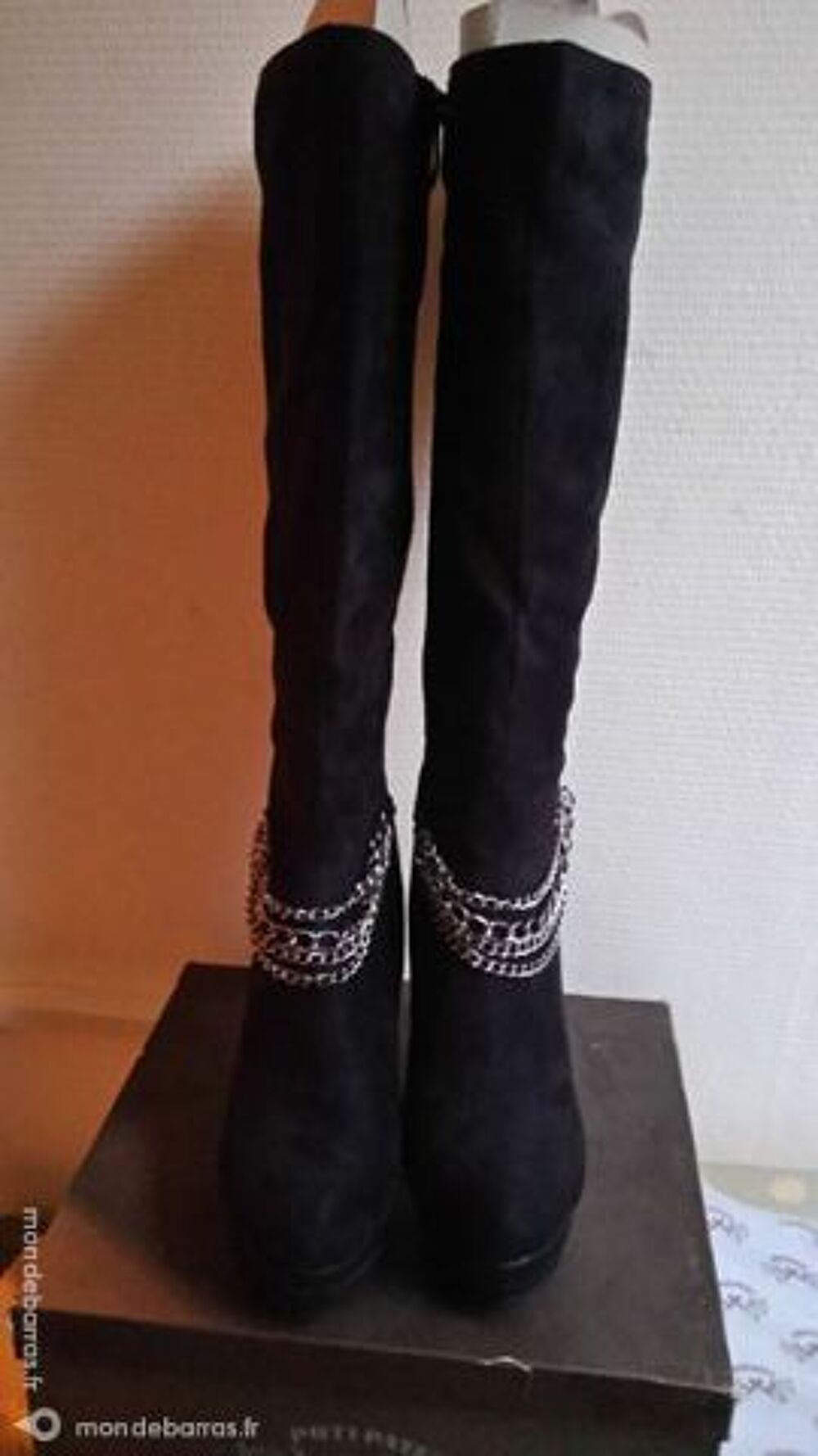 Bottes noir + chaines Poti Pati Chaussures