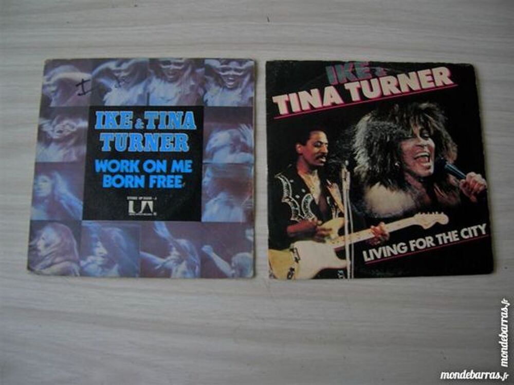 45 TOURS IKE &amp; TINA TURNER. Lot de DEUX 45 Tours. CD et vinyles