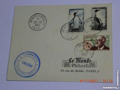 enveloppe des Terres Australes 1963 35 Grzieu-la-Varenne (69)