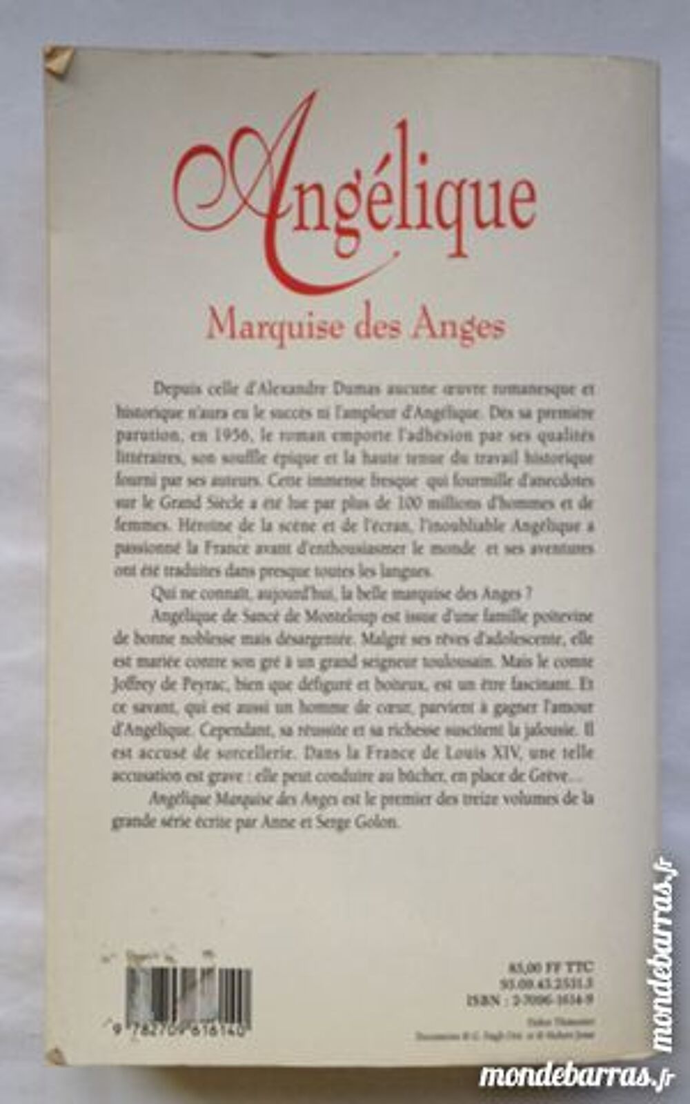Ang&eacute;lique marquise des anges Livres et BD