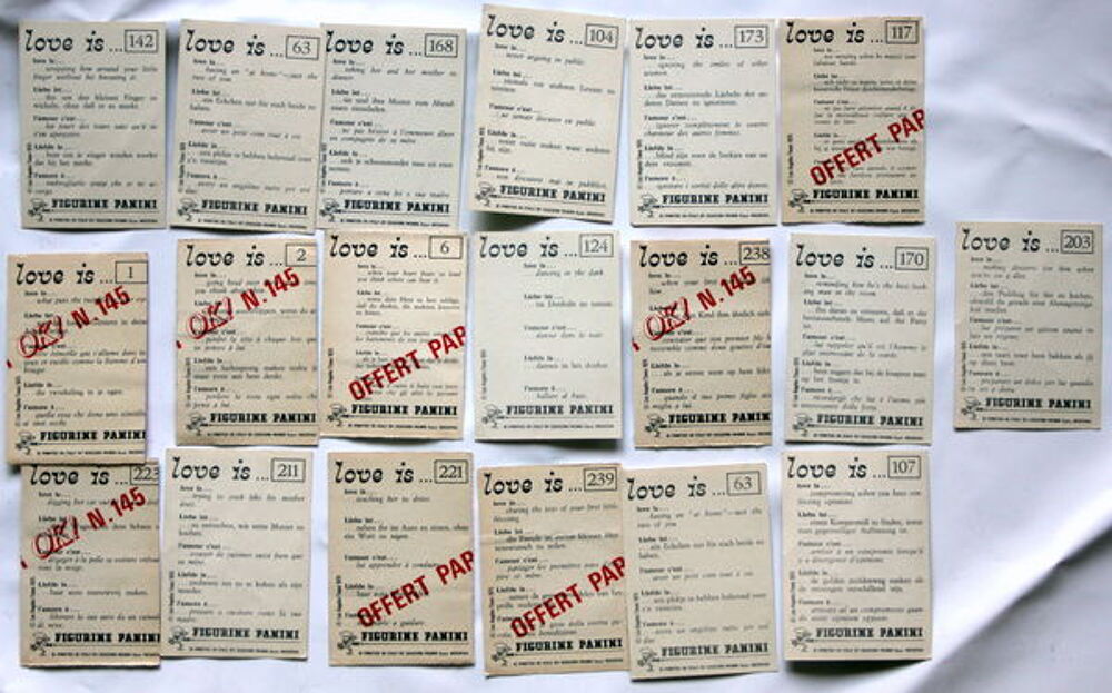 panini stickers "love is" 1975 